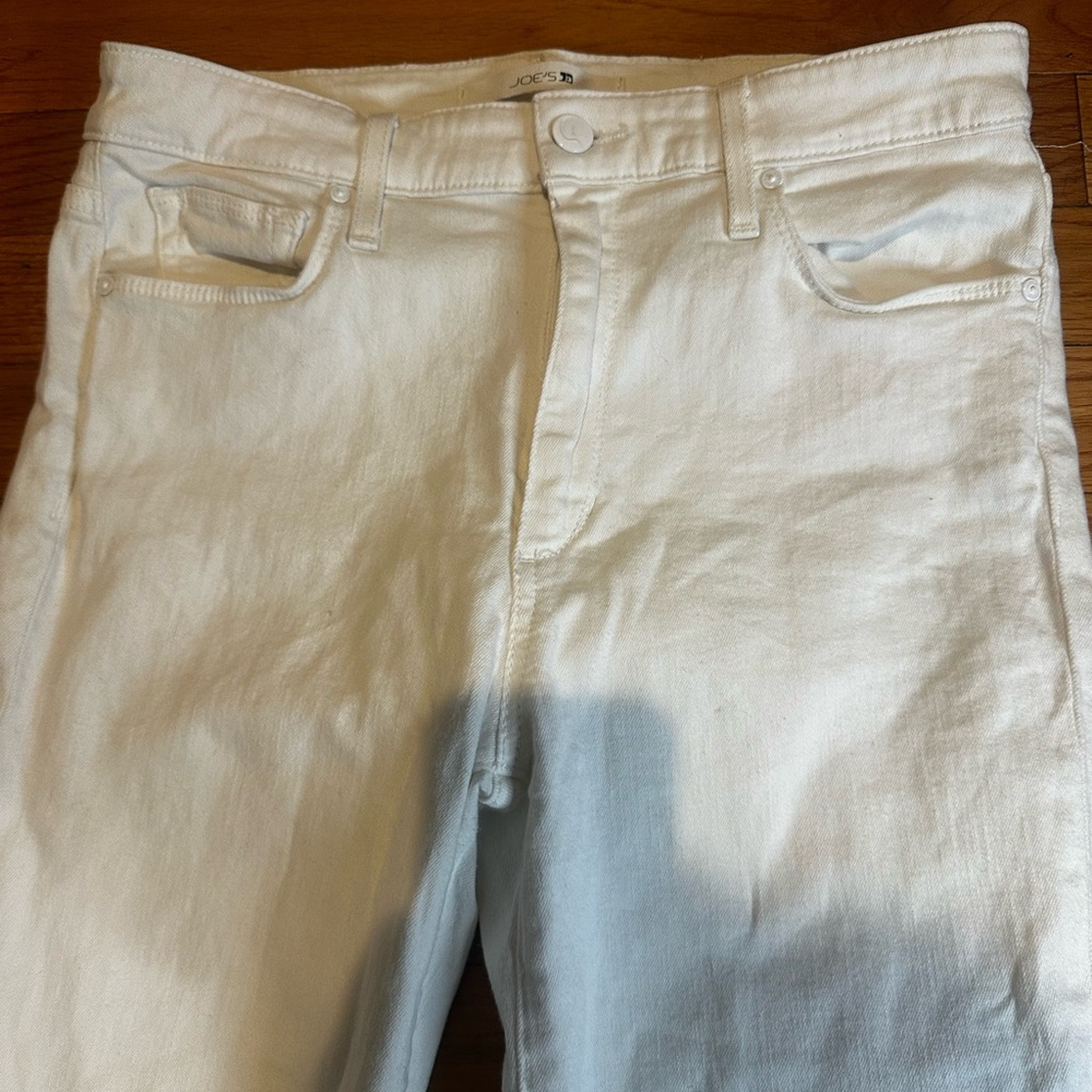 Joe’s Jeans Women White Denim High Rise Skinny Ankle Sz 28 Raw Hem - Picture 2 of 8